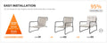 Slate Loom Modern Metal Patio Accent Chair – Off-White